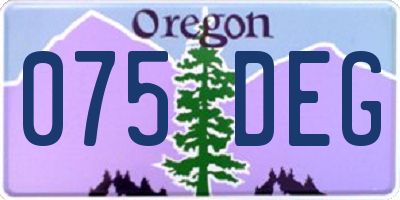 OR license plate 075DEG