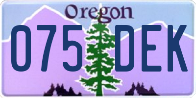 OR license plate 075DEK