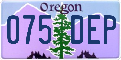 OR license plate 075DEP