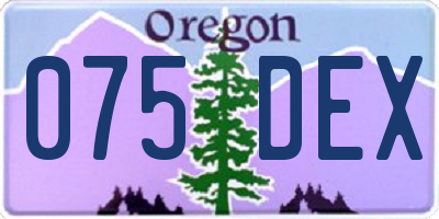 OR license plate 075DEX