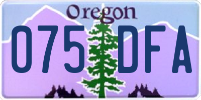 OR license plate 075DFA