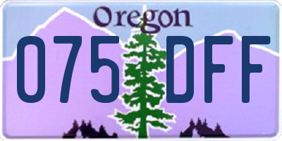 OR license plate 075DFF