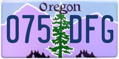 OR license plate 075DFG