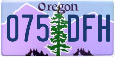 OR license plate 075DFH
