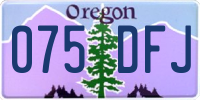 OR license plate 075DFJ