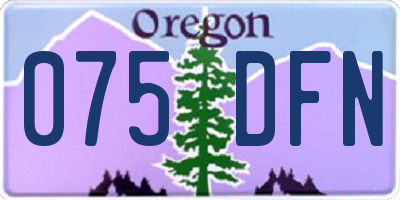 OR license plate 075DFN