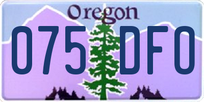 OR license plate 075DFO