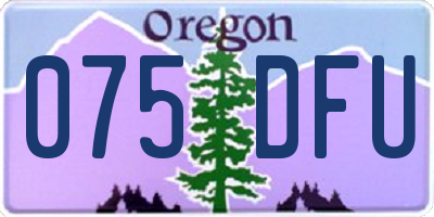 OR license plate 075DFU