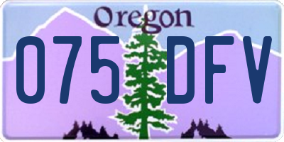 OR license plate 075DFV