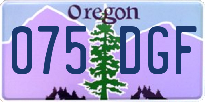 OR license plate 075DGF