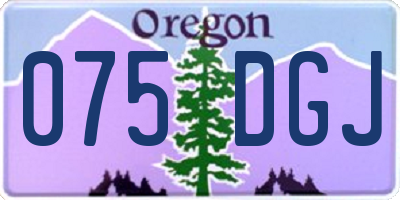 OR license plate 075DGJ