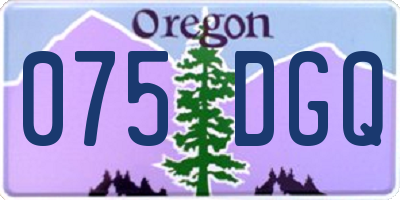 OR license plate 075DGQ
