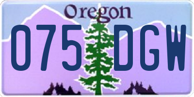 OR license plate 075DGW
