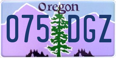 OR license plate 075DGZ