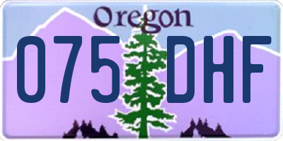 OR license plate 075DHF
