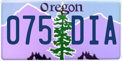 OR license plate 075DIA