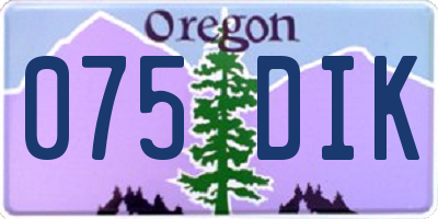 OR license plate 075DIK