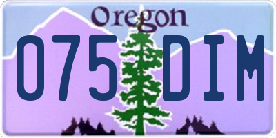 OR license plate 075DIM