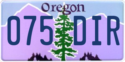 OR license plate 075DIR