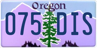 OR license plate 075DIS