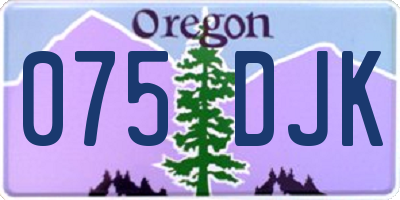 OR license plate 075DJK