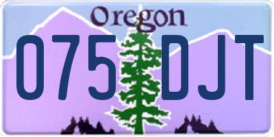 OR license plate 075DJT