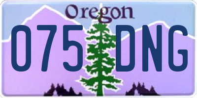 OR license plate 075DNG