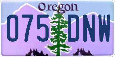 OR license plate 075DNW