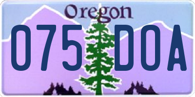 OR license plate 075DOA