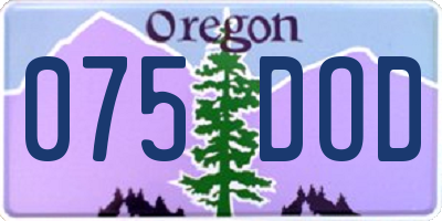 OR license plate 075DOD