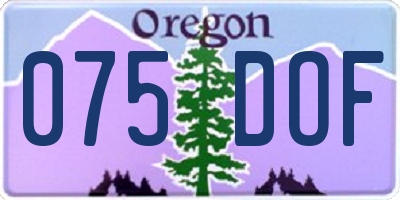 OR license plate 075DOF