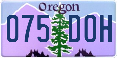 OR license plate 075DOH