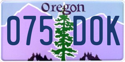OR license plate 075DOK