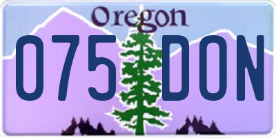 OR license plate 075DON