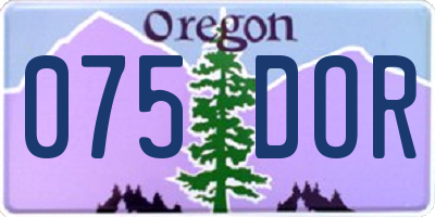 OR license plate 075DOR