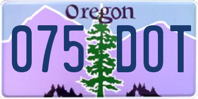 OR license plate 075DOT