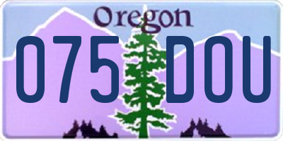 OR license plate 075DOU