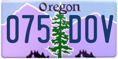 OR license plate 075DOV