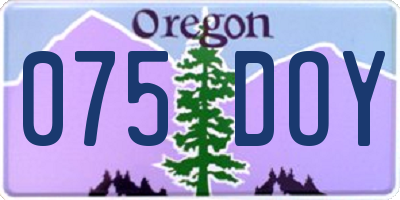 OR license plate 075DOY
