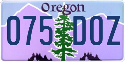 OR license plate 075DOZ