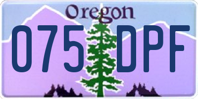 OR license plate 075DPF