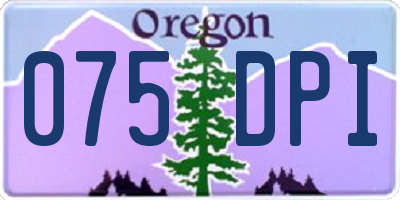 OR license plate 075DPI