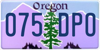 OR license plate 075DPO