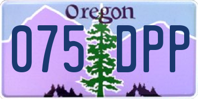 OR license plate 075DPP
