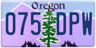 OR license plate 075DPW