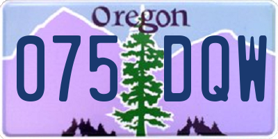 OR license plate 075DQW