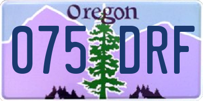 OR license plate 075DRF
