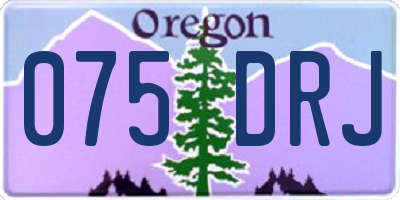 OR license plate 075DRJ