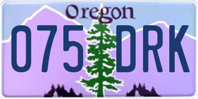 OR license plate 075DRK