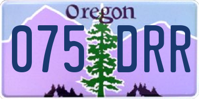 OR license plate 075DRR